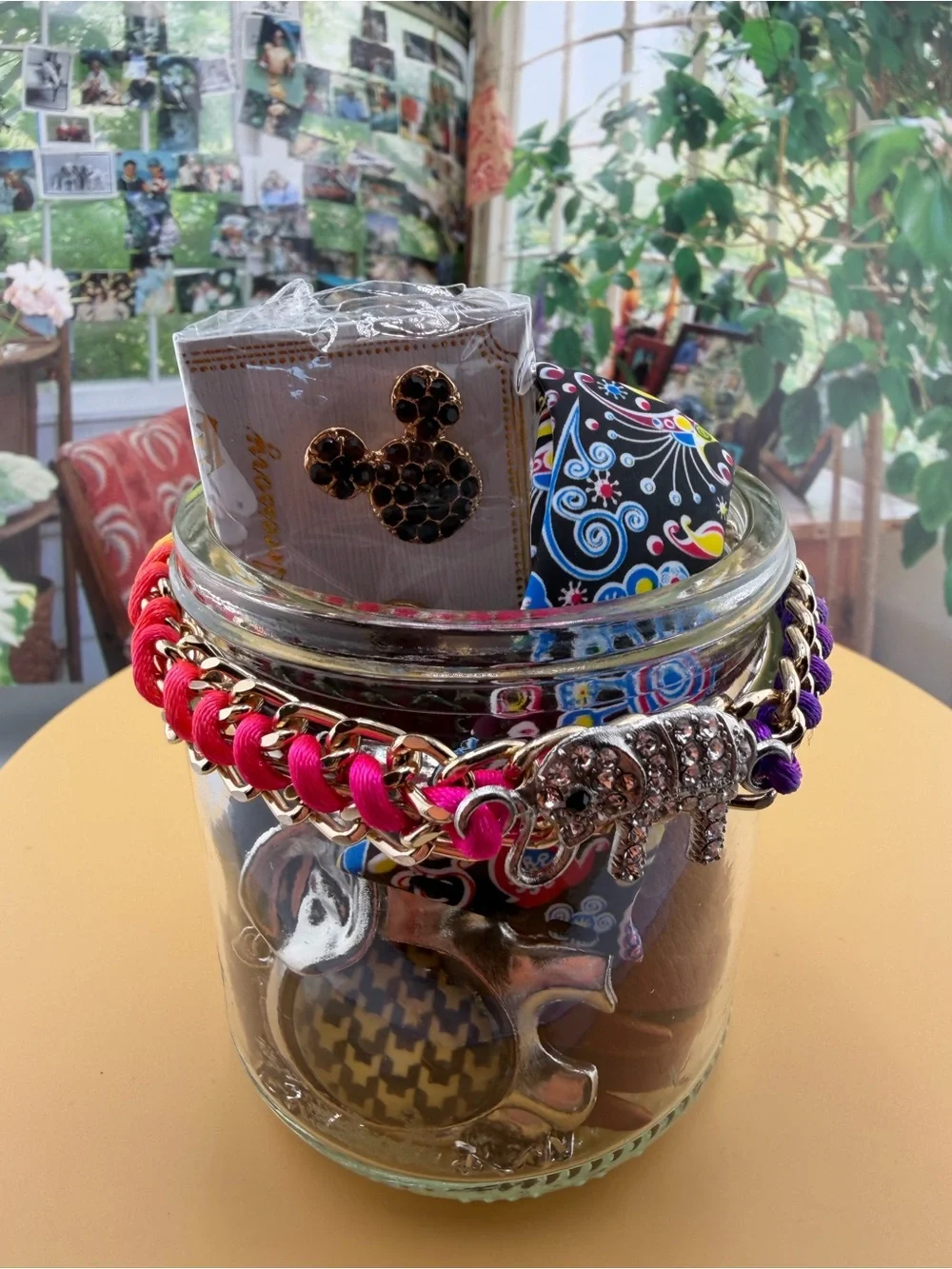 Mystery Jar Kids Sparkling Elephant Kids Bracelet -Mickey Mouse Earring
